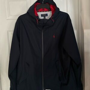 Polo by Ralph Lauren Men's Navy Windbreaker with Red Details